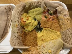 Veggie combo  at Mahider Ethiopian in Salt Lake City