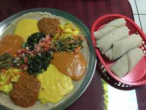 Veggie platter  at Mahider Ethiopian in Salt Lake City