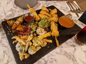 Vegan Thai Starter Platter at Nok Nok Authentic Thai Food in Swansea