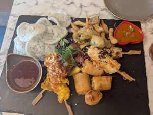 Vegan sharing platter at Nok Nok Authentic Thai Food in Swansea