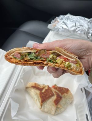 Super Crunk Wrap (Chorizo & Beans)  at Mean Mandy's in Asheville