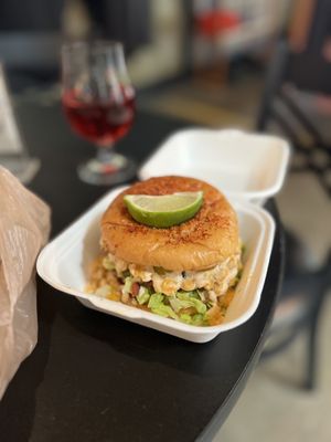 ELOTE BURGER SPECIAL  at Mean Mandy's in Asheville