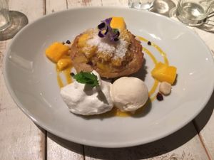 Mango and coconut pancakes - delicious at AIN SOPH.Journey in Tokyo