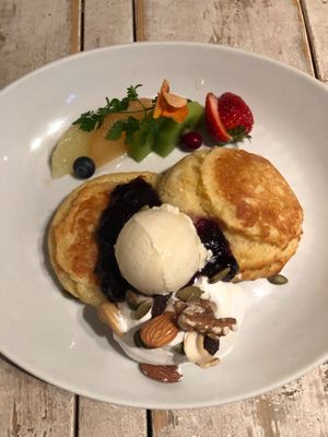 Pancakes!!! A must have at any ain soph that serves them! I hope we can try the kyoto uji matcha ones one day! at AIN SOPH.Journey in Tokyo