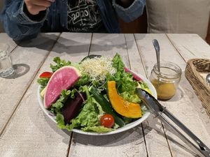Mountain salad (great onion dressing!)  at AIN SOPH.Journey in Tokyo
