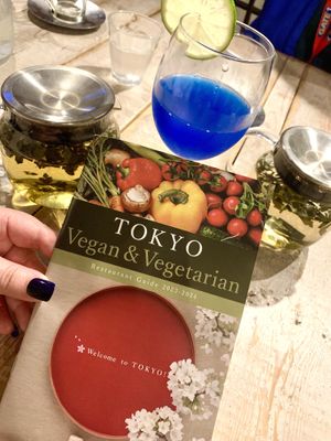 Samurai blue cocktail and tea   at AIN SOPH.Journey in Tokyo