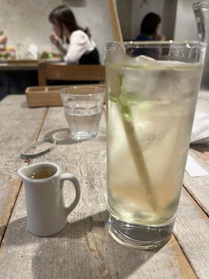 Iced mint tea with side of simple syrup  at AIN SOPH.Journey in Tokyo