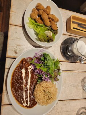 Kinoko hayashi rice and karaage at AIN SOPH.Journey in Tokyo