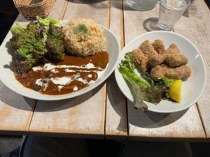Hayashi Curry w/side of Karaage at AIN SOPH.Journey in Tokyo