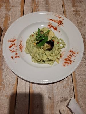 Pasta with basil and eggplant (small) at AIN SOPH.Journey in Tokyo