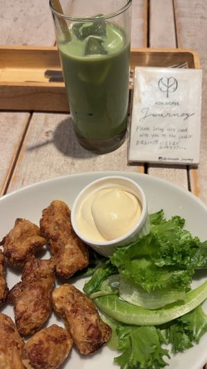 Karaage “chicken” and iced matchaa  at AIN SOPH.Journey in Tokyo