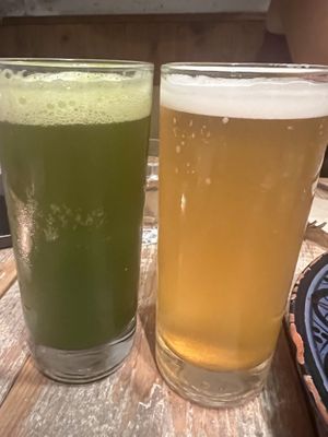 Matcha and lemon beerss  at AIN SOPH.Journey in Tokyo
