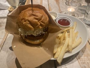 Soy cutlet burger  at AIN SOPH.Journey in Tokyo