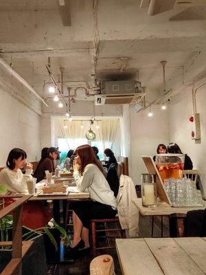 Inside the cafe, upstairs sitting area at AIN SOPH.Journey in Tokyo