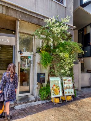 Outside the cafe at AIN SOPH.Journey in Tokyo
