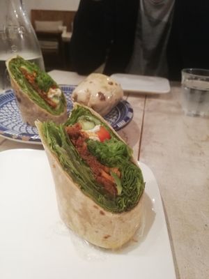 The wrap (already one piece eaten) at AIN SOPH.Journey in Tokyo