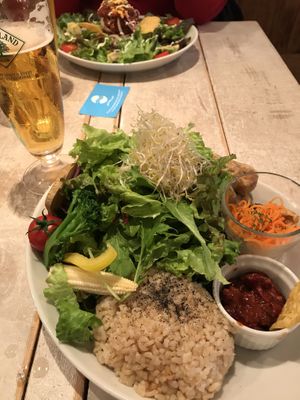 Big salad bowl and mexi rice bowl at AIN SOPH.Journey in Tokyo