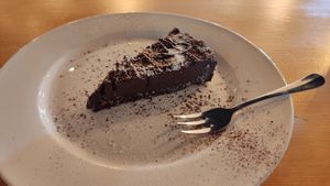 Vegan chocolate cake at BaBa Bar in Korcula