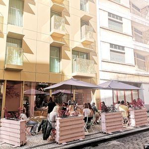 Outside space🌺 at Mya Petit Café in Funchal