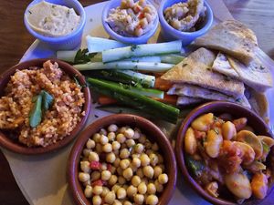 Vegan plate at The Real Greek in Edinburgh