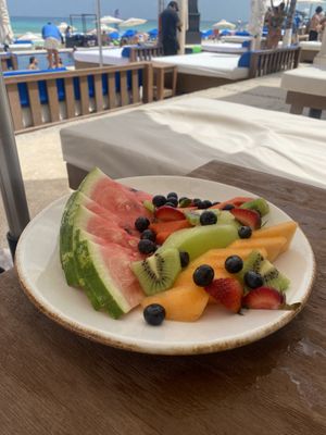 Fruit plate   at Mandala Beach Club  in Cancun