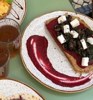 Tosta vegan at Kaju in Coimbra