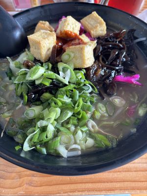 Vegan spicy ramen with tofu   at Rockin' Ramen in Temple