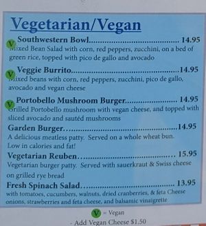 Vegan and vegetarian options at Busy Bee Cafe  in Ventura