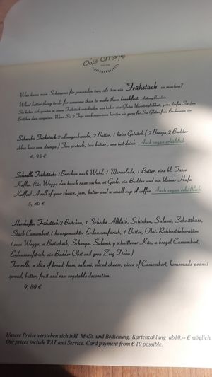 Grün geschrieben at Café Moritz in Muensingen