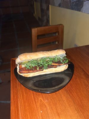 Tofu Banh Mi   at Antojitos de La Sirenita  in Puerto Ayora