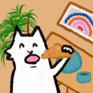 Cat I drew while eating  at Black Cockatoo Bakery  in Katoomba