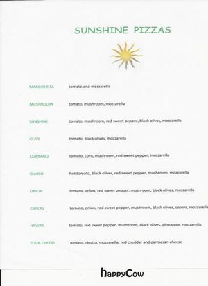 Sunshine pizzas at Sunshine Cottage in Roseau