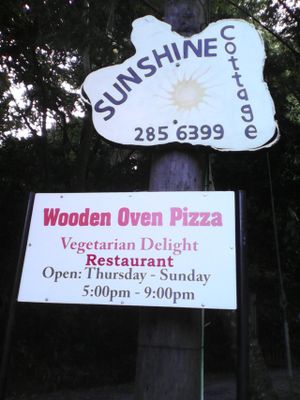 At the entrance at Sunshine Cottage in Roseau