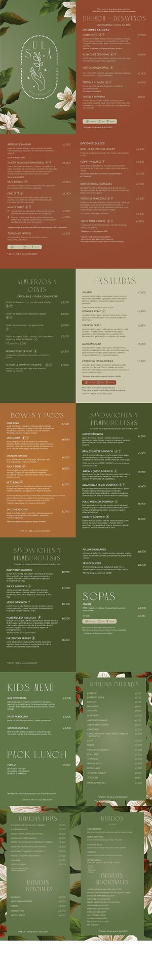 Full menu  at Sulá Cafetería in Heredia