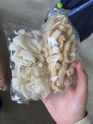 mushroom chips  at Sun Mangsawirat Sun Baht - ศูนย์มังสวิรัติสูญบาท in Nakhon Pathom