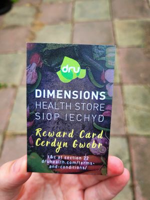 Dimensions Reward Card. at Dimensions in Bangor