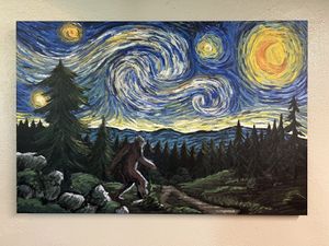 One of Dev’s painting.  Very DEVious...  at Devs Coffee Bar in Battle Ground