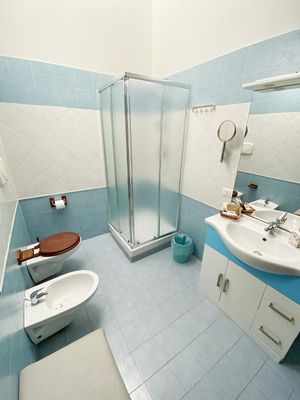 Private external bathroom (in the corridor but very close to the room) at La Gemma in Naples