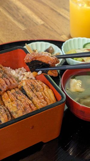 Traditional Japanese dish made vegan at Loving Hut - Nishinippori in Tokyo