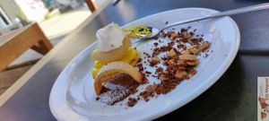 lemon meringue tartlet at Bar Recyclart in Brussels