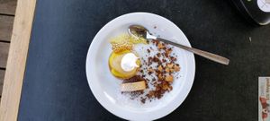 lemon meringue tartlet  at Bar Recyclart in Brussels