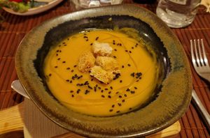 Crema de moniato at Green & Burger in Sant Feliu De Guixols