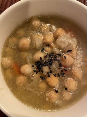 Chickpeas soup  at Green & Burger in Sant Feliu De Guixols