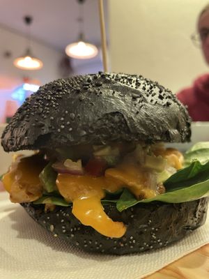 Heura vegan burger  at Green & Burger in Sant Feliu De Guixols