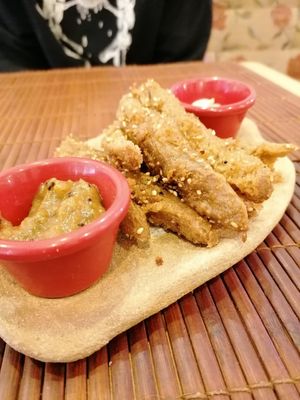 Seitan sticks at Green & Burger in Sant Feliu De Guixols