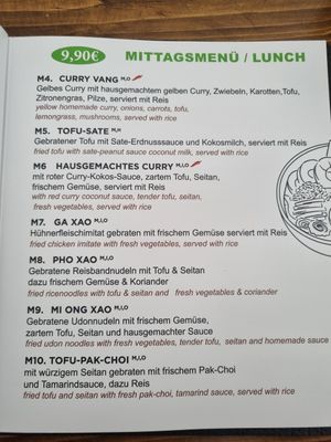 Lunch menu at Loy Vegan in Trier