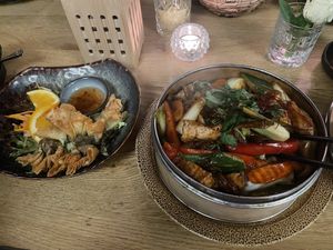 Udon noodles and vietnamese dumplings   at Loy Vegan in Trier