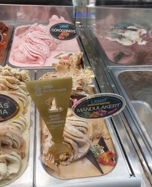 Almond Garden ice cream at Krém Cukrászda és Kávézó in Szekesfehervar