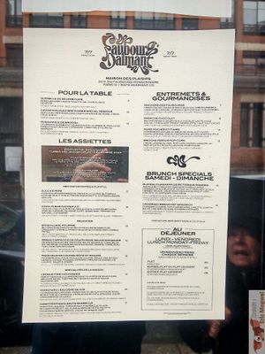New bruch menu at Faubourg Daimant in Paris
