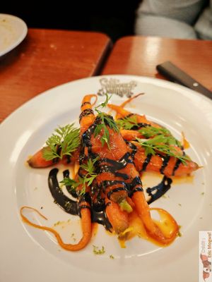 Wilted carrots barbecue style at Faubourg Daimant in Paris